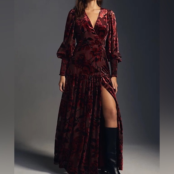Anthropologie Dresses Anthropologie Hutch Floral Wrap Dress Velvet